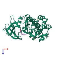 PDB entry 4alw coloured by chain, top view.