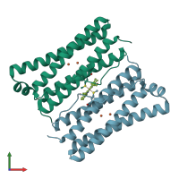 PDB entry 4am2 coloured by chain, front view.