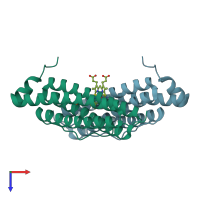 PDB entry 4am2 coloured by chain, top view.