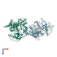 PDB entry 4am7 coloured by chain, top view.