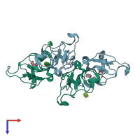 PDB entry 4aml coloured by chain, top view.