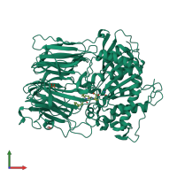 PDB entry 4amy coloured by chain, front view.