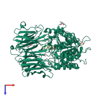 PDB entry 4amz coloured by chain, top view.