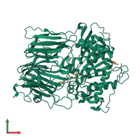 PDB entry 4an1 coloured by chain, front view.