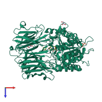 PDB entry 4an1 coloured by chain, top view.