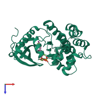 PDB entry 4an3 coloured by chain, top view.