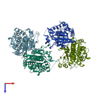 PDB entry 4an4 coloured by chain, top view.