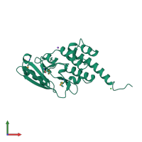 PDB entry 4ano coloured by chain, front view.