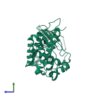 PDB entry 4ans coloured by chain, side view.