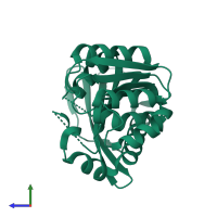 PDB entry 4ao6 coloured by chain, side view.