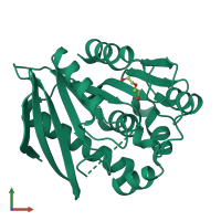 PDB entry 4ao8 coloured by chain, front view.