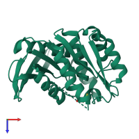 PDB entry 4ao8 coloured by chain, top view.