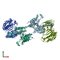 PDB entry 4aoy coloured by chain, front view.