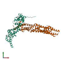 PDB entry 4ap2 coloured by chain, front view.