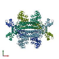 PDB entry 4apa coloured by chain, front view.