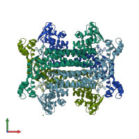 PDB entry 4apb coloured by chain, front view.