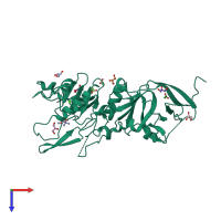 PDB entry 4apm coloured by chain, top view.