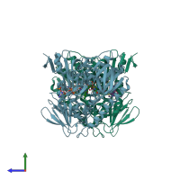 PDB entry 4apn coloured by chain, side view.