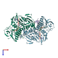 PDB entry 4apn coloured by chain, top view.