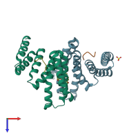 PDB entry 4apo coloured by chain, top view.