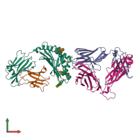 PDB entry 4apq coloured by chain, front view.