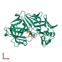 PDB entry 4apr coloured by chain, front view.