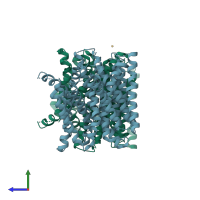 PDB entry 4aps coloured by chain, side view.