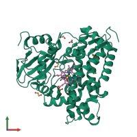 PDB entry 4apy coloured by chain, front view.