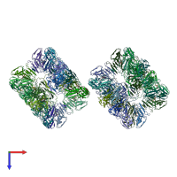 PDB entry 4apz coloured by chain, top view.