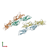PDB entry 4aq8 coloured by chain, front view.