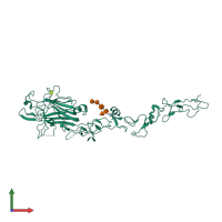 PDB entry 4aqs coloured by chain, front view.