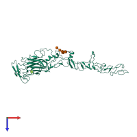 PDB entry 4aqs coloured by chain, top view.