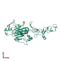 PDB entry 4aqt coloured by chain, front view.