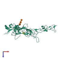 PDB entry 4aqt coloured by chain, top view.