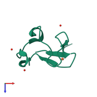PDB entry 4ar4 coloured by chain, top view.