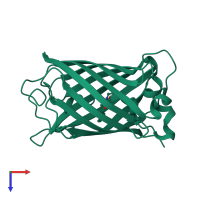 PDB entry 4ar7 coloured by chain, top view.