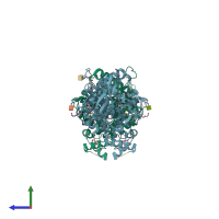 PDB entry 4ara coloured by chain, side view.