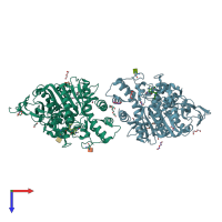 PDB entry 4ara coloured by chain, top view.