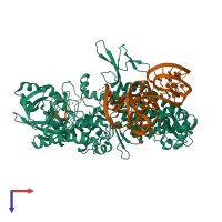 PDB entry 4arc coloured by chain, top view.