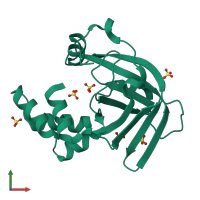 PDB entry 4arh coloured by chain, front view.