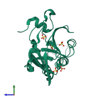 PDB entry 4arh coloured by chain, side view.