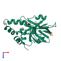 PDB entry 4arh coloured by chain, top view.
