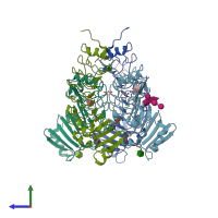 PDB entry 4arn coloured by chain, side view.