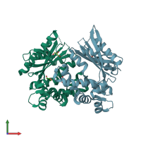 PDB entry 4art coloured by chain, front view.