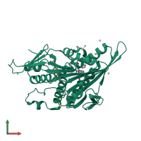 PDB entry 4as7 coloured by chain, front view.