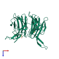 PDB entry 4asc coloured by chain, top view.