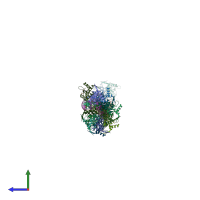 PDB entry 4aso coloured by chain, side view.