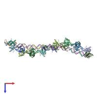 PDB entry 4aso coloured by chain, top view.