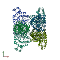 PDB entry 4ast coloured by chain, front view.