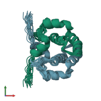 PDB entry 4asv coloured by chain, ensemble of 20 models, front view.